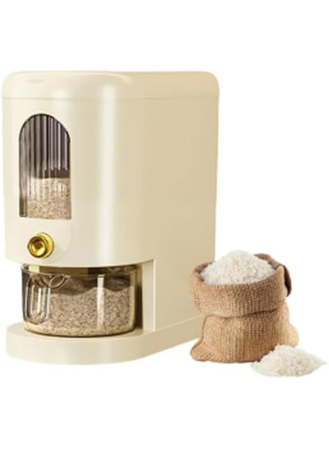 DUNISO موزع الأرز، حاويات تخزين الأرز مع كوب قياس، صندوق تخزين الحبوب مع مسجل الوقت ونافذة شفافة، مقاوم للماء والرطوبة، مناسب للأرز والحبوب والفاصوليا - Image 1