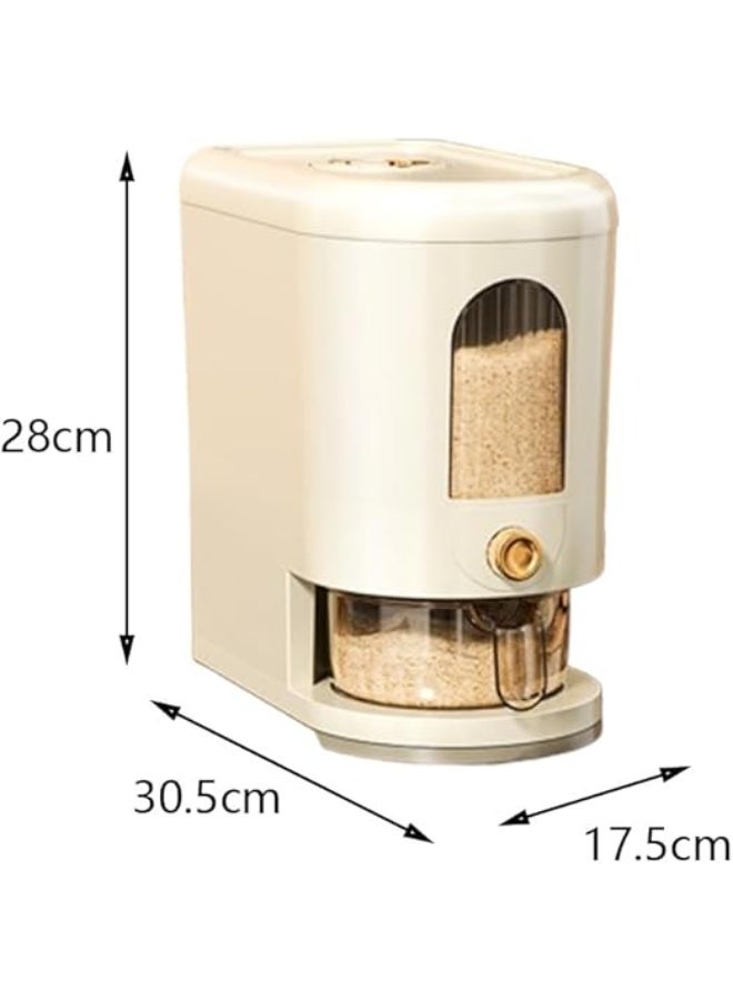 DUNISO موزع الأرز، حاويات تخزين الأرز مع كوب قياس، صندوق تخزين الحبوب مع مسجل الوقت ونافذة شفافة، مقاوم للماء والرطوبة، مناسب للأرز والحبوب والفاصوليا - Image 2