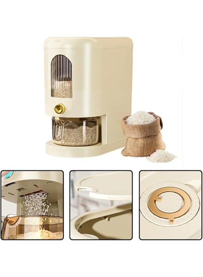 DUNISO موزع الأرز، حاويات تخزين الأرز مع كوب قياس، صندوق تخزين الحبوب مع مسجل الوقت ونافذة شفافة، مقاوم للماء والرطوبة، مناسب للأرز والحبوب والفاصوليا - Image 4