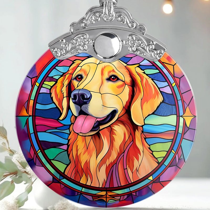 Jocidea Golden Retriever Glass Ornament, Christmas Decor, Holiday Decorations and Xmas Gifts Ideas - Image 1