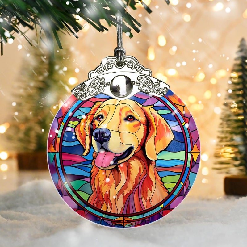 Jocidea Golden Retriever Glass Ornament, Christmas Decor, Holiday Decorations and Xmas Gifts Ideas - Image 5