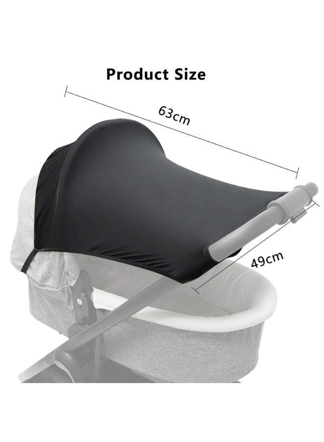 Universal Baby Stroller Sun Shade UV Protection Cover, Adjustable Canopy for Prams Infant Car Seats, Lightweight Foldable Sun Visor with Mosquito Protection, Fits Most Pushchairs for Outdoor Travel - Image 2