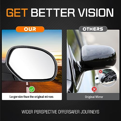 ILONPA Towing Mirrors Rear View Mirrors fit for 2007 2008 2009 2010 2011 2012 2013 Chevy Avalanche Silverado Suburban GMC Sierra 1500 1500 2500 3500 Tahoe Yukon XL 1500 2500 Power Heated Side Mirror - Image 3