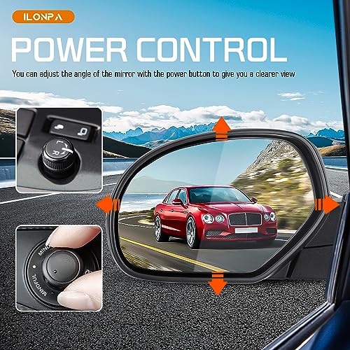 ILONPA Towing Mirrors Rear View Mirrors fit for 2007 2008 2009 2010 2011 2012 2013 Chevy Avalanche Silverado Suburban GMC Sierra 1500 1500 2500 3500 Tahoe Yukon XL 1500 2500 Power Heated Side Mirror - Image 5