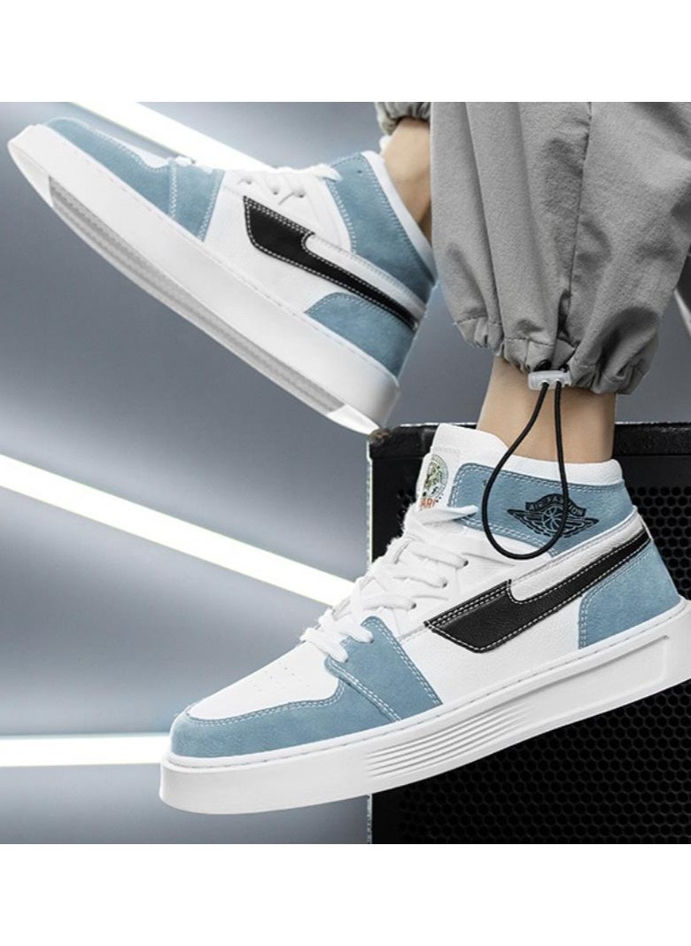 KUYING - High top board shoes for men's thick soles, high rise sports shoes, casual mid top, versatile and trendy shoes - Image 1