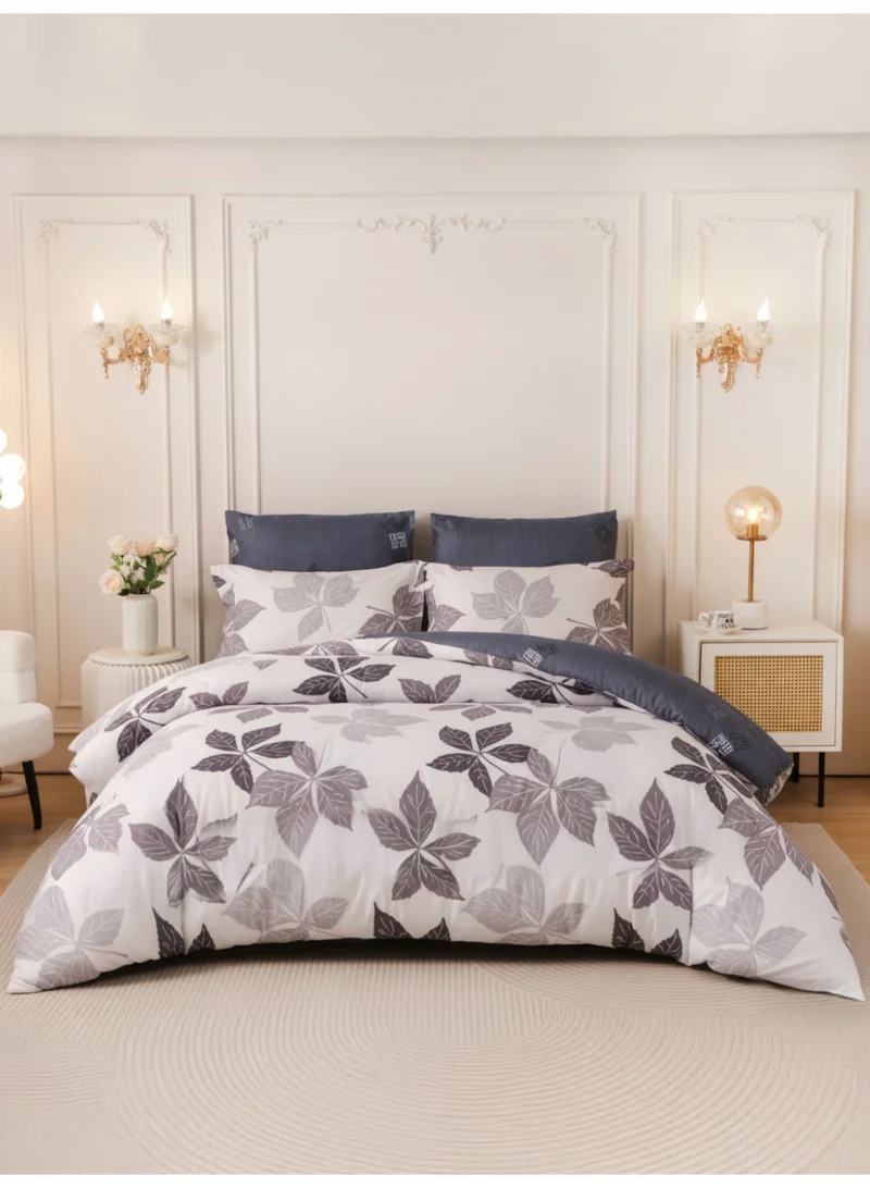 Donetella Printed Duvet Set, King Size Fits 200x200 cm - 6-Pcs Bed Set, Brushed Microfiber Fabric - 1 Duvet Cover, 1 Fitted Sheet, 2 Pillow Shams, 2 Pillowcases (Filler Not Included)