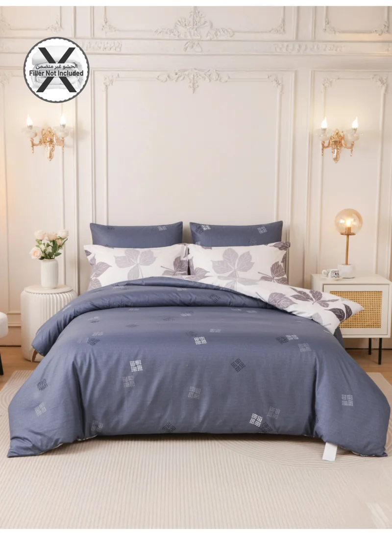 Donetella Printed Duvet Set, King Size Fits 200x200 cm - 6-Pcs Bed Set, Brushed Microfiber Fabric - 1 Duvet Cover, 1 Fitted Sheet, 2 Pillow Shams, 2 Pillowcases (Filler Not Included)