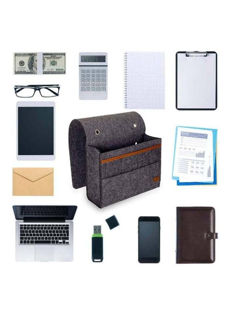 SYOSI Bedside Organiser Pocket Slip Resistant Bed Pocket orgainser Felt Hanging Storage Organizer for Bed Rails Sofa Bunk Bed Felt Bedside Storage Caddy for Books Glasses Phone Tablet Remote - Image 3