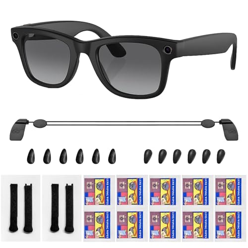 Tyasoleil Smart Glasses Accessories Kit,10 Lens Cleaning Wipes, 6 Pairs Silicone Nose Pads, Adjustable Anti-Drop Lanyard – Compatible with for Ray-Ban Meta Wayfarer/Headliner/Skyler/Meta Oakley HSTN - Image 1