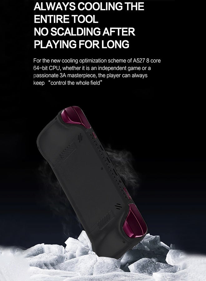  أمباون وحدة تحكم الألعاب المحمولة E6 Max A527 بمعالج ثماني النواة، اتصال HDMI بالتليفزيون، شاشة تعمل باللمس بحجم 5.0 بوصة، نظام أندرويد يدعم الواي فاي، لون أسود آركيد - Image 5