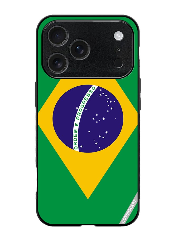 COVERSCART Protective Case Cover For Apple iPhone 17 Pro Max Brazil Flag Design Multicolour