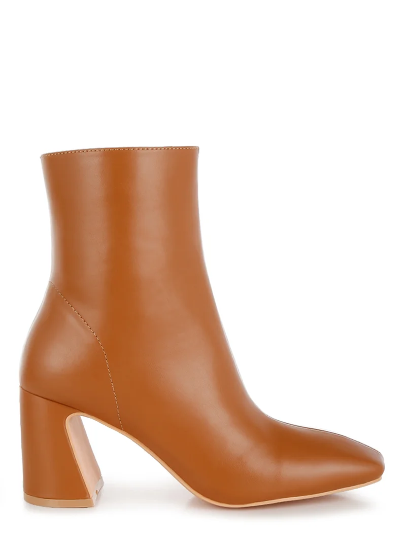 London Rag Women's Square Toe Ankle Boots in Tan