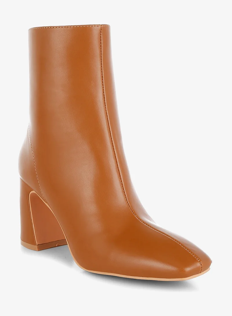 London Rag London Rag Women's Square Toe Ankle Boots in Tan