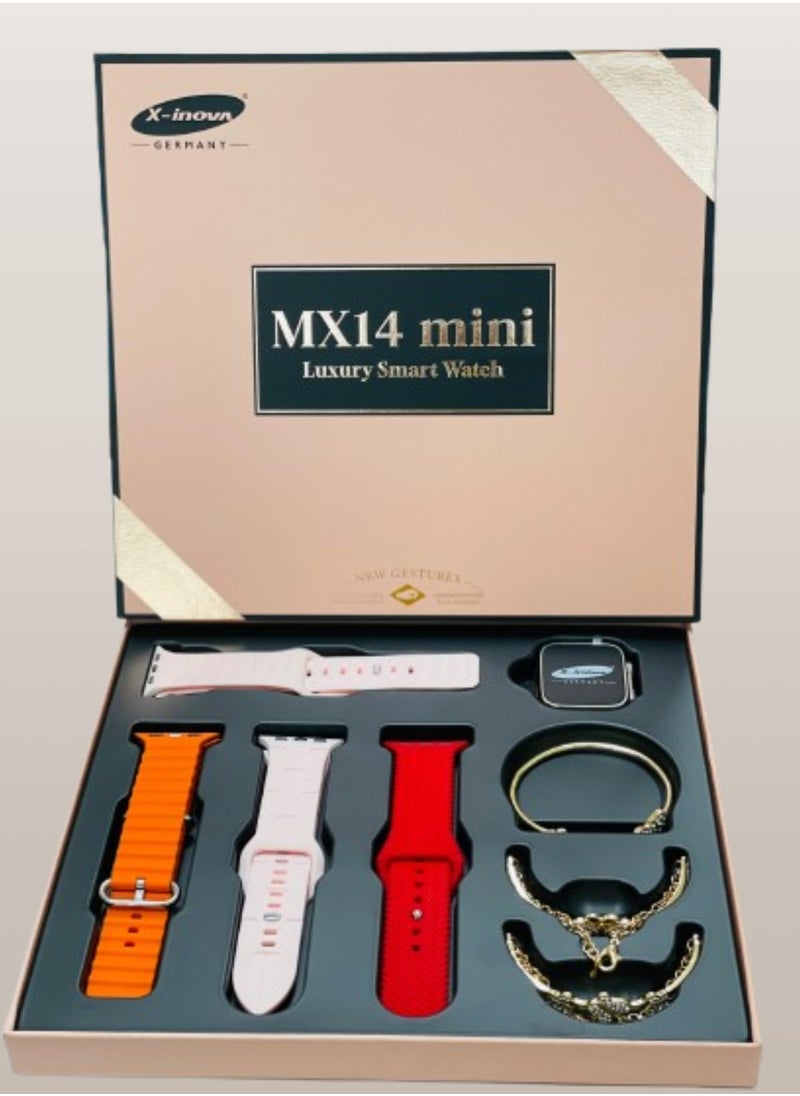 X-Inova - 7 in1 Smart Watch Ultra with Or 4 Straps Full Touch Color Screen with 3 hand braslet Bluetooth Calling Health and Sports Smartwatch Multicolor - Image 1