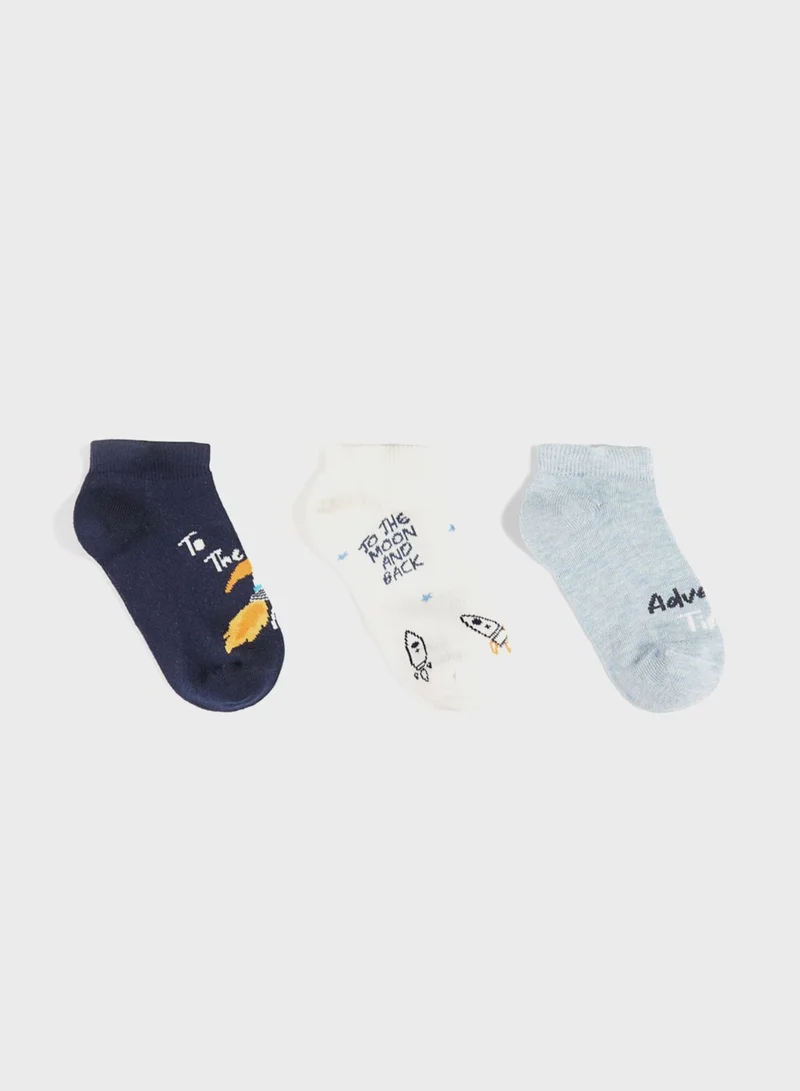 JUNE Kids 3 Pack Assorted Booties Socks