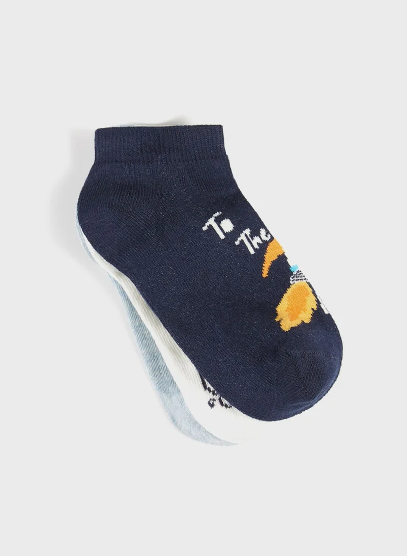 JUNE Kids 3 Pack Assorted Booties Socks