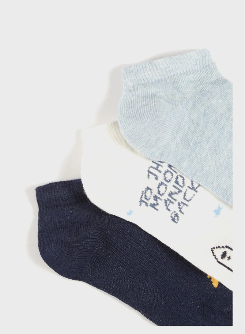 JUNE Kids 3 Pack Assorted Booties Socks