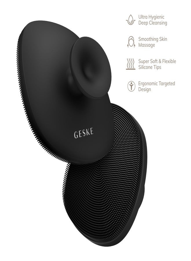GESKE Body Brush | 4 in 1 | Cleansing Brush for the Entire Body | Professional Deep Cleaning | Soft Silicone Bristles | Ergonomic Two-Finger Design | Cleanses & Massages - Image 4