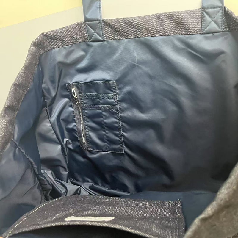 Japan And South Korea -Selling Ap Oversized Thickened Printed Double-Sided Denim Tote Bag Large Capacity Fabric Shopping Bag - Image 5
