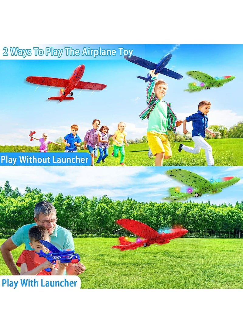 Swift Airplane Toy with Launcher, LED Foam Airplane Launcher Toy for Kids, 2 Flight Mode Airplanes Toys, Outdoor Toys for Boys Girls  - Image 2
