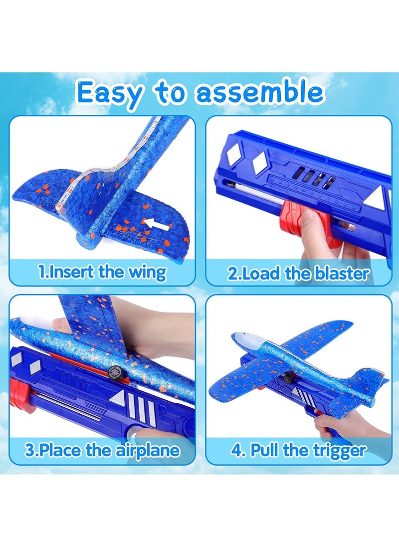 Swift Airplane Toy with Launcher, LED Foam Airplane Launcher Toy for Kids, 2 Flight Mode Airplanes Toys, Outdoor Toys for Boys Girls  - Image 4
