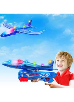 Swift Airplane Toy with Launcher, LED Foam Airplane Launcher Toy for Kids, 2 Flight Mode Airplanes Toys, Outdoor Toys for Boys Girls  - Image 1