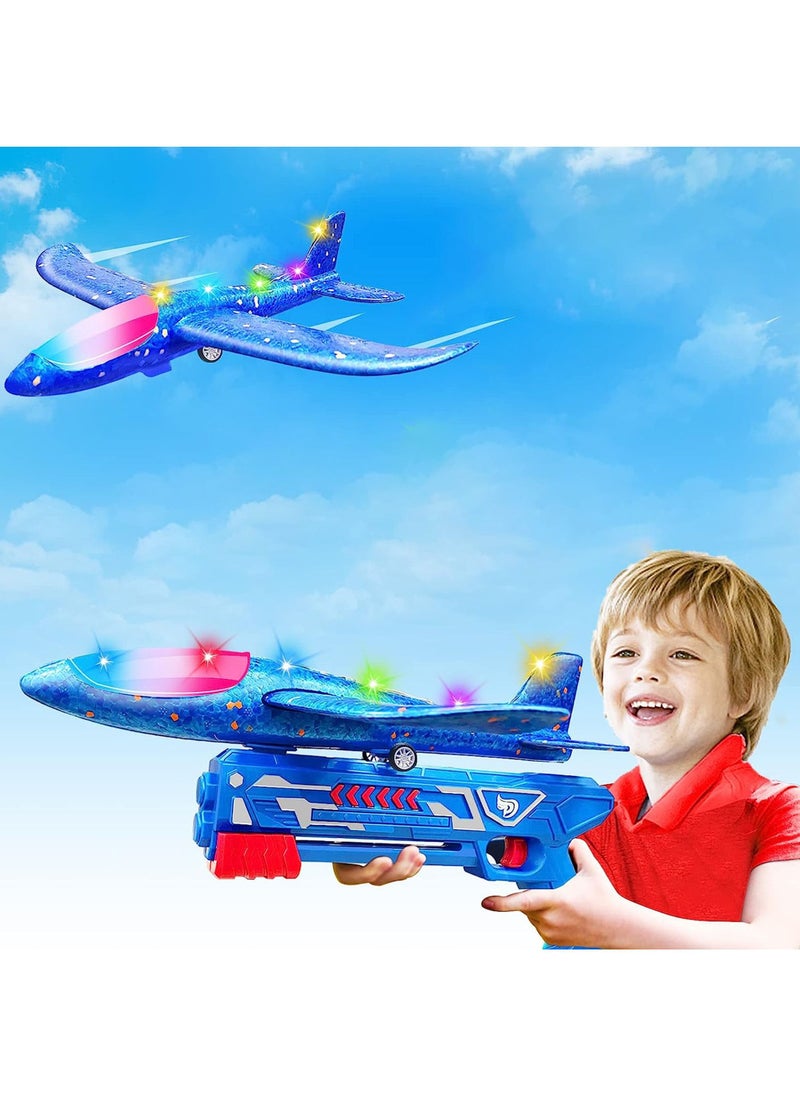 Swift Airplane Toy with Launcher, LED Foam Airplane Launcher Toy for Kids, 2 Flight Mode Airplanes Toys, Outdoor Toys for Boys Girls  - Image 1