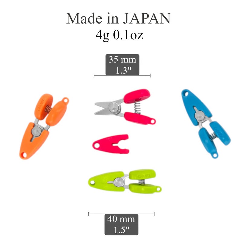 CANARY Mini Travel Scissors 1.3" - TSA Approved Portable Tiny Scissors for Yarn, Sewing, Paper - Micro Keychain Snips with Safety Cap, Japanese Stainless Steel Blade, Made in Japan, Green - Image 2