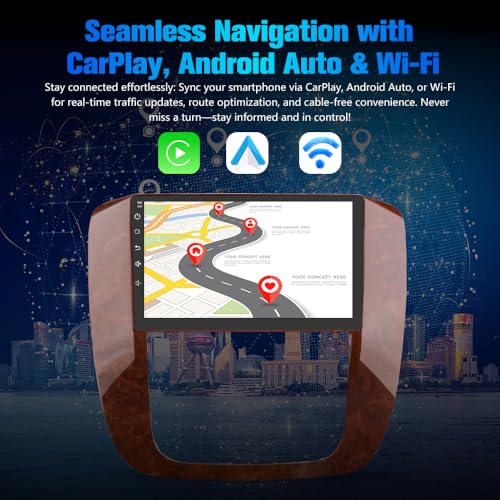 Votheon Android 13 Car Stereo for GMC Yukon Chevy Tahoe Radio Upgrade, 9" Touchscreen with Wireless CarPlay & Android Auto, 2GB+64GB, Backup Camera - Image 3