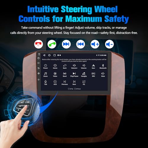 Votheon Android 13 Car Stereo for GMC Yukon Chevy Tahoe Radio Upgrade, 9" Touchscreen with Wireless CarPlay & Android Auto, 2GB+64GB, Backup Camera - Image 5