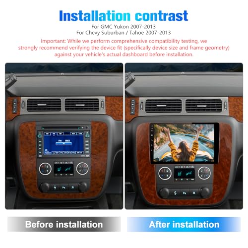 Votheon Android 13 Car Stereo for GMC Yukon Chevy Tahoe Radio Upgrade, 9" Touchscreen with Wireless CarPlay & Android Auto, 2GB+64GB, Backup Camera - Image 2