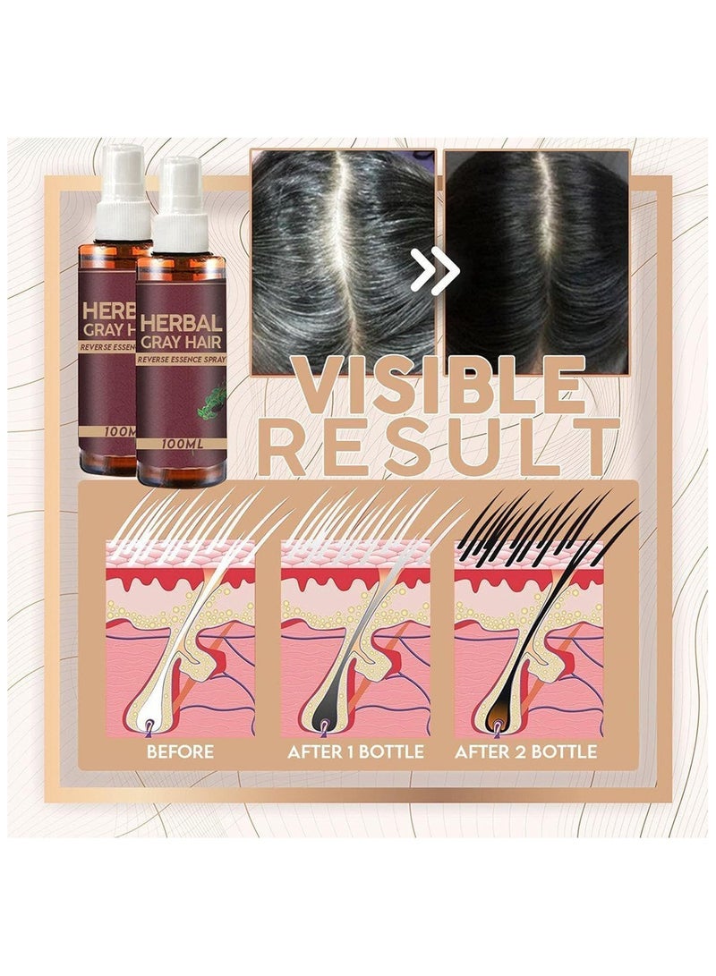 SOUTH MOON 1pcs Herbal Spray for Gray Hair, 100ml Herbal Gray Hair Reverse Essence Spray for Men and Women - Image 4