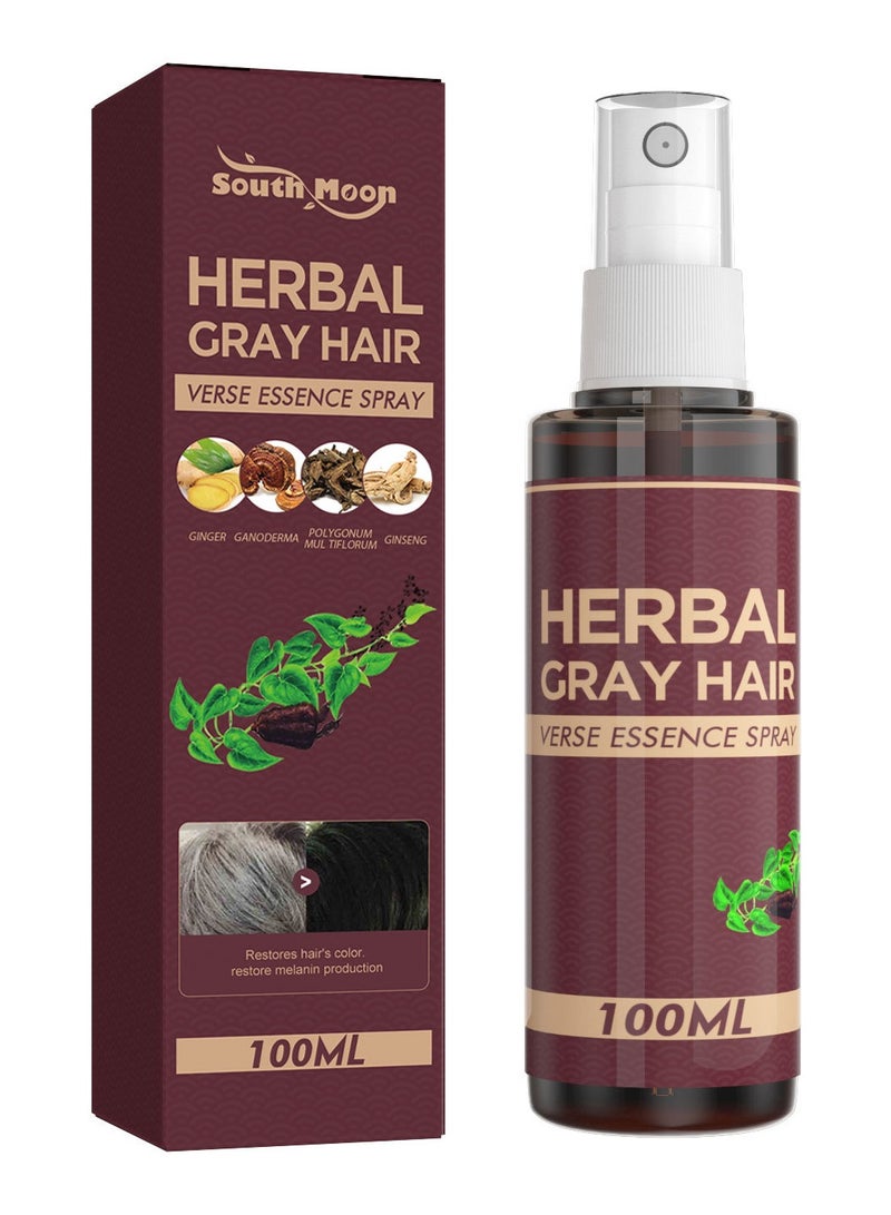 SOUTH MOON 1pcs Herbal Spray for Gray Hair, 100ml Herbal Gray Hair Reverse Essence Spray for Men and Women - Image 1