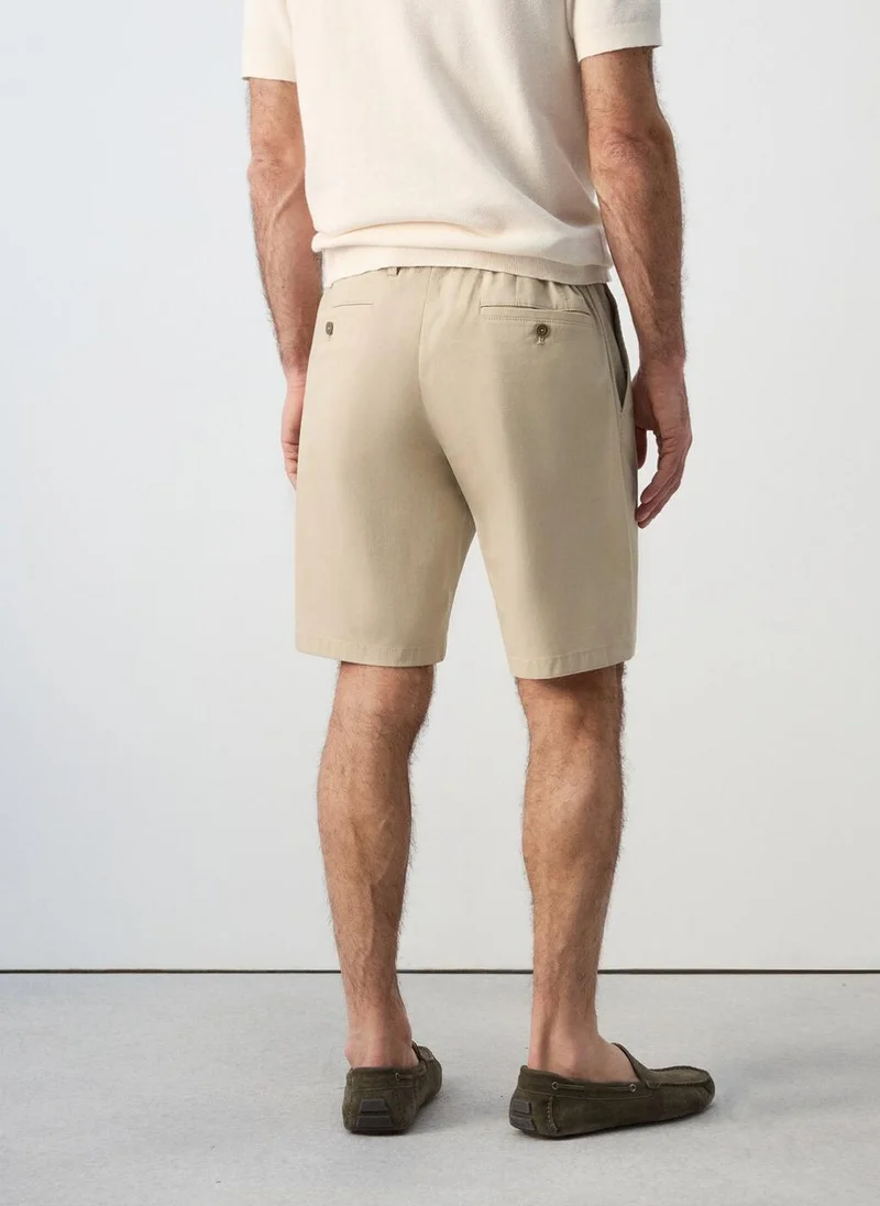 Mango Man Slim-Fit Chino Cotton Bermuda Shorts