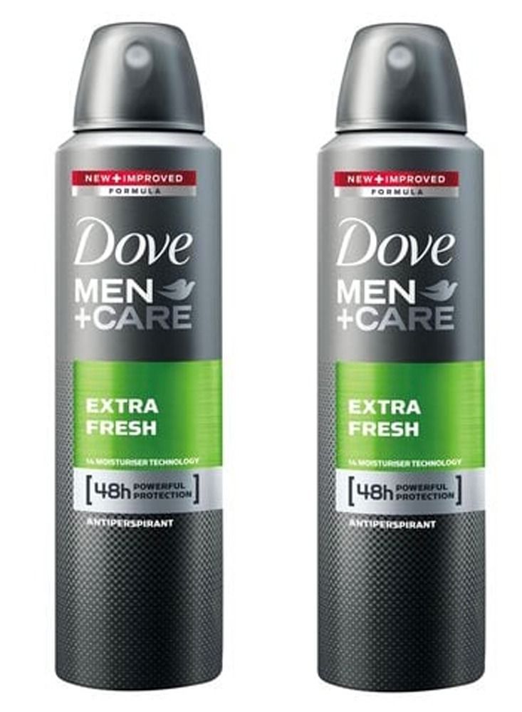 Dove Men+Care Extra Fresh Dry Antiperspirant Deodorant Spray 150ml (Pack of 2) - Image 1