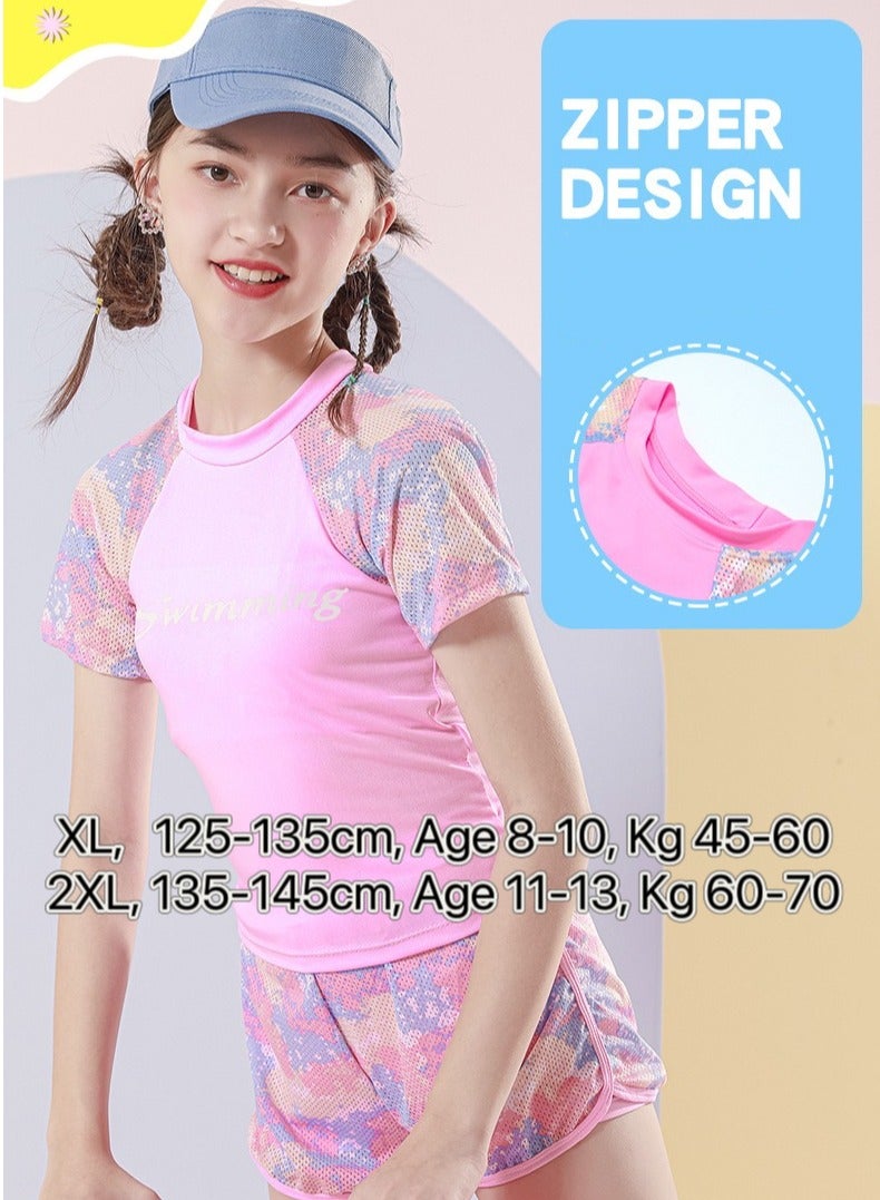 Swimsuits for Teen Girls, 2 pieces Swimsuit for Water Sport, Kids Pool swimsuit for outdoor, water, swimming, zipper design - Image 5