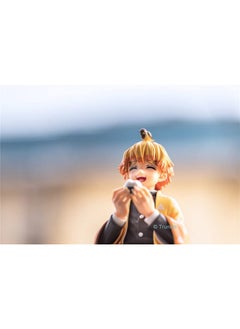 Trunkin Trunkin Demon Slayer Zenitsu Agatsuma Perching Sitting Eating Action Figure | Kimetsu No Yaiba Pm Anime Figure Weeb Manga Collectible | Anime Figurine,8 X 3 cm, Multicolor  - Image 3