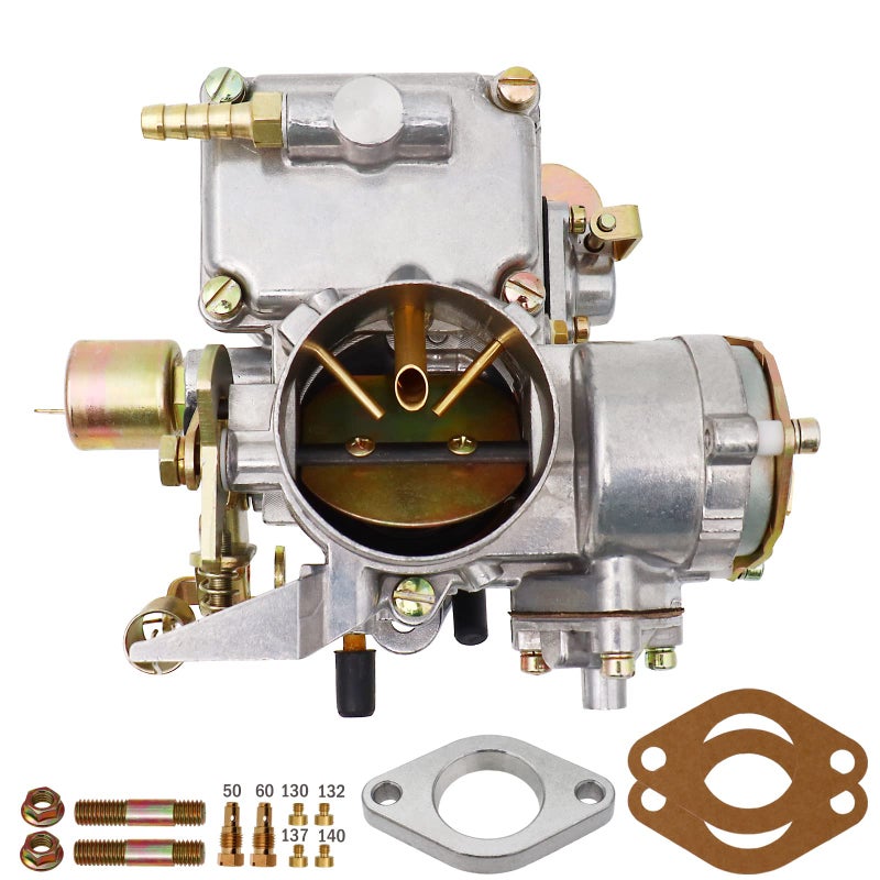 37 Pict3 Carburetor For VW Beetles Super Beetles 19711979 Dual Port 1600cc Air Cooled Type 12V Engine Electric Choke Volkswagen Bug Bus Thing Karmann Ghia Sedan Kombi SOLEX 37MM 113129031K