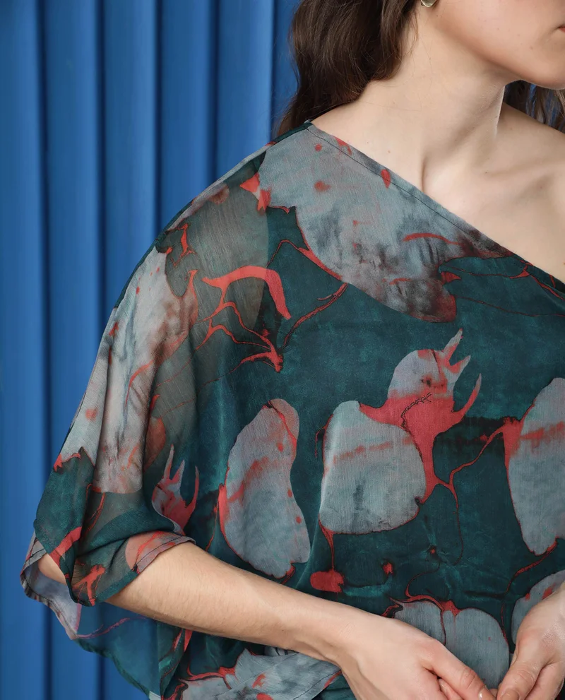 Rareism Women's Floral Off-Shoulder Chiffon Top