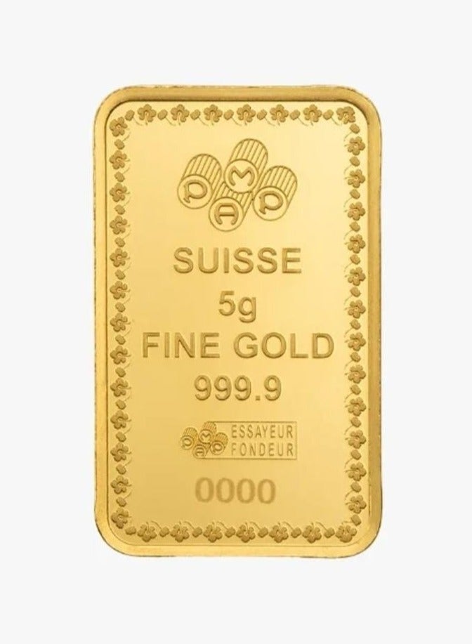 خشبو جويلز شريط ذهب بوزن 5 جرام من بامب للإلهة لاكشمي، ذهب 24 قيراط (ذهب نقي 999.9) - Image 4