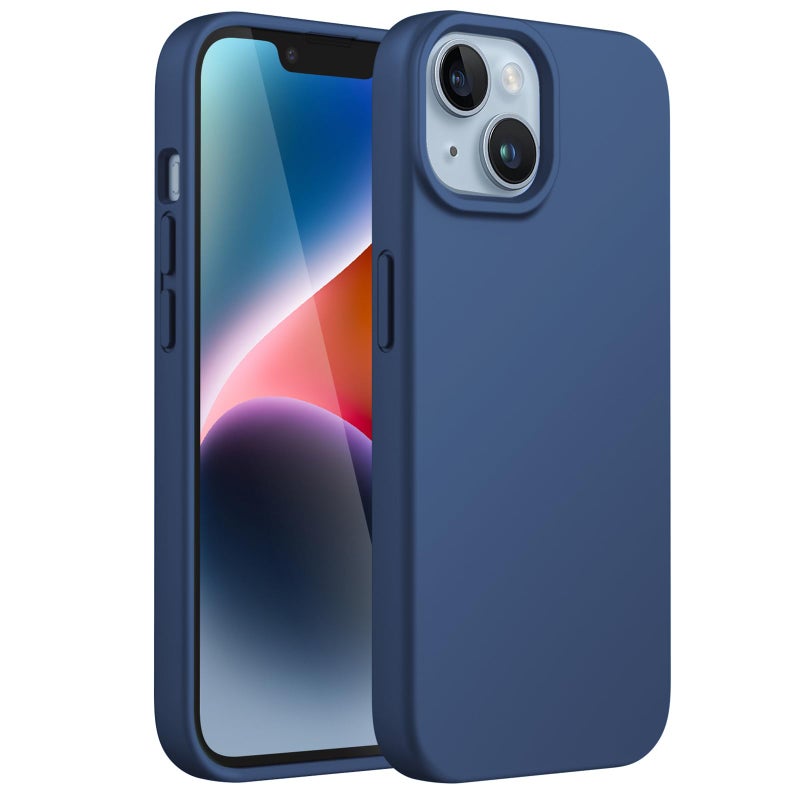JETech Silicone Case for iPhone 14 Plus 67inch SilkySoft Touch FullBody Protective Phone Case Shockproof Cover with Microfiber Lining Cobalt Blue