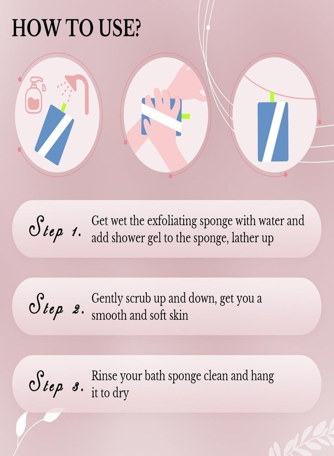 MIG4U Exfoliating Body Scrubber Sponge Exfoliate Dead Skin Bath Sponge for Shower, Luxury Foaming Skin Scrubber for Women Men, 3 Pack Macaroon - Image 5