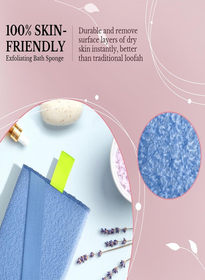 MIG4U Exfoliating Body Scrubber Sponge Exfoliate Dead Skin Bath Sponge for Shower, Luxury Foaming Skin Scrubber for Women Men, 3 Pack Macaroon - Image 3