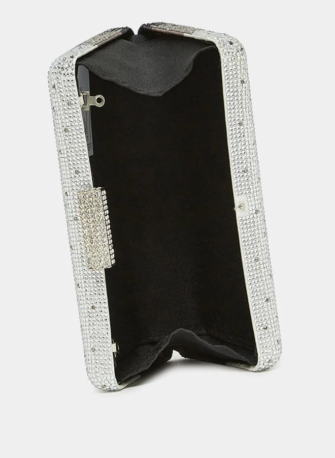 Styli Embellished Tritone Clutch Bag
