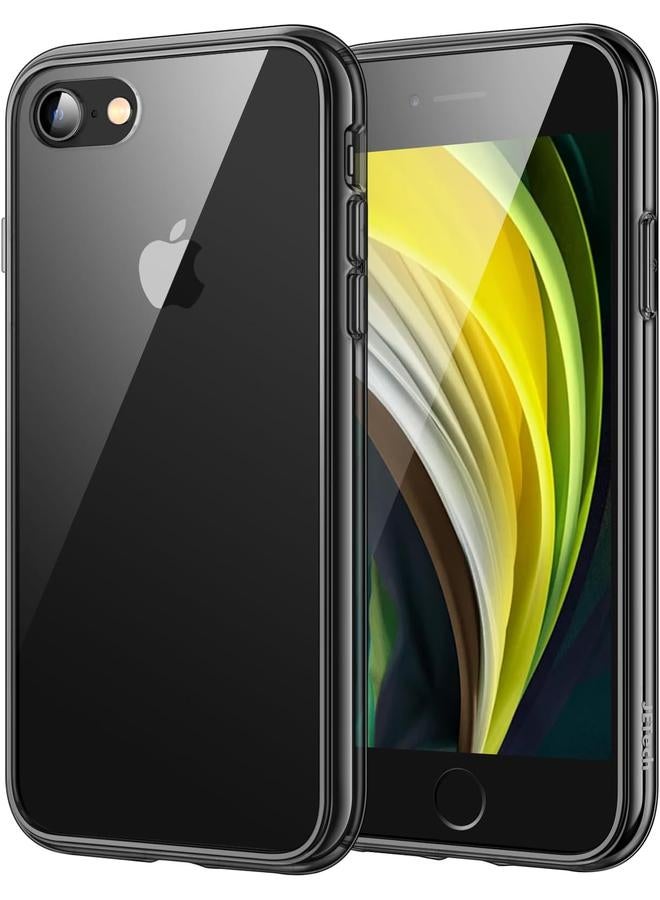 جي تيك جراب لهاتف Iphone Se 3 2 2022 2020 إصدار Iphone 8 وIphone 7 مقاس 4.7 بوصة، غطاء خلفي شفاف مقاوم للصدمات غير قابل للاصفرار ومضاد للخدش باللون الأسود - Image 1