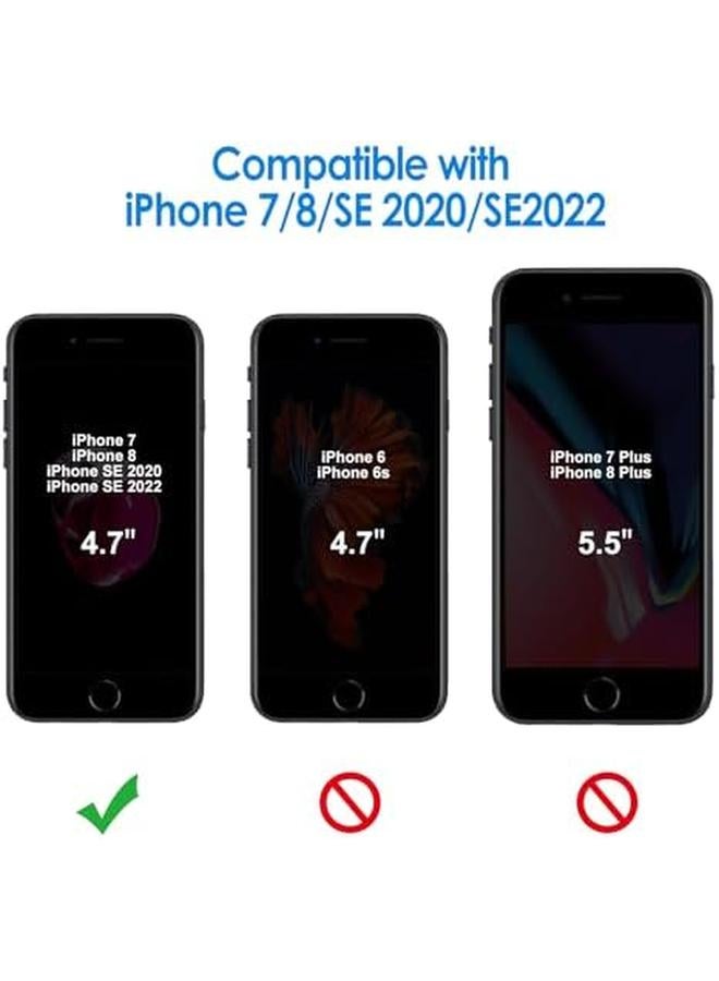 جي تيك جراب لهاتف Iphone Se 3 2 2022 2020 إصدار Iphone 8 وIphone 7 مقاس 4.7 بوصة، غطاء خلفي شفاف مقاوم للصدمات غير قابل للاصفرار ومضاد للخدش باللون الأسود - Image 2