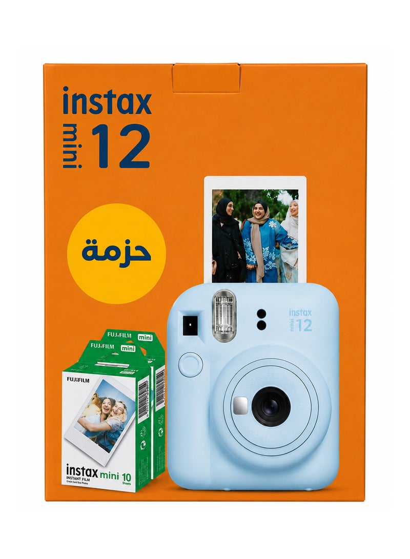 فوجي فيلم كاميرا Instax Mini 12 للأفلام الفورية مع مجموعة من 20 فيلمًا - Image 1