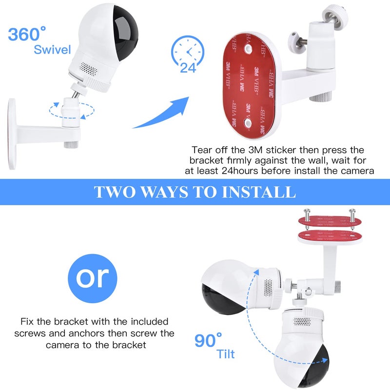 wochel Adjustable Baby Monitor Wall Mount for Eufy Spaceview, Spaceview Pro and Spaceview S Baby Monitor, Perfect View Angle and Easy Installation Without Drilling - Image 4