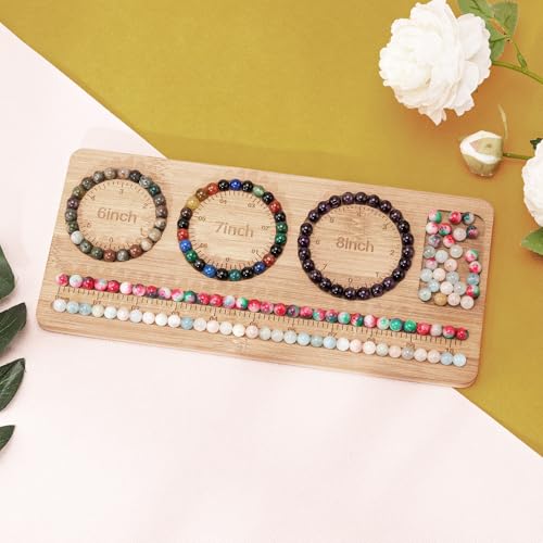 HSZCTUY Bead Board for Jewelry Making, Bamboo Beading Board for Bracelet Making, Beads Maker, Bracelet Making Kit, Bead Tray, Bracelet Sizer, Jewelry Making Supplies - Image 2