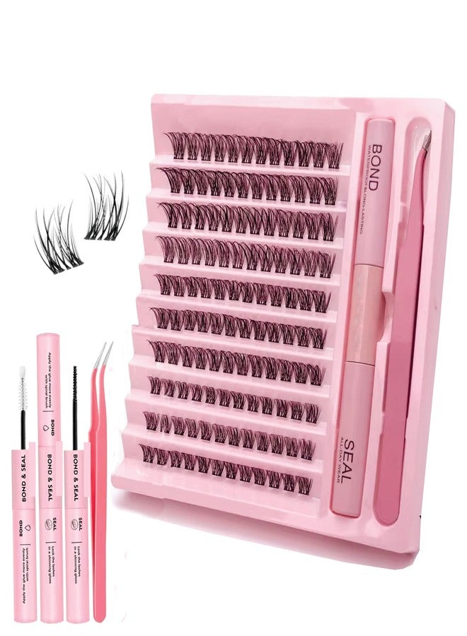 Mayklen 120Pcs Cluster Eye Lashes For Women 8-14MM Size Cluster Eyelashes Extension Kit Lash Clusters With Bond & Seal and Tweezers For False Eyelashes Curly - Image 1